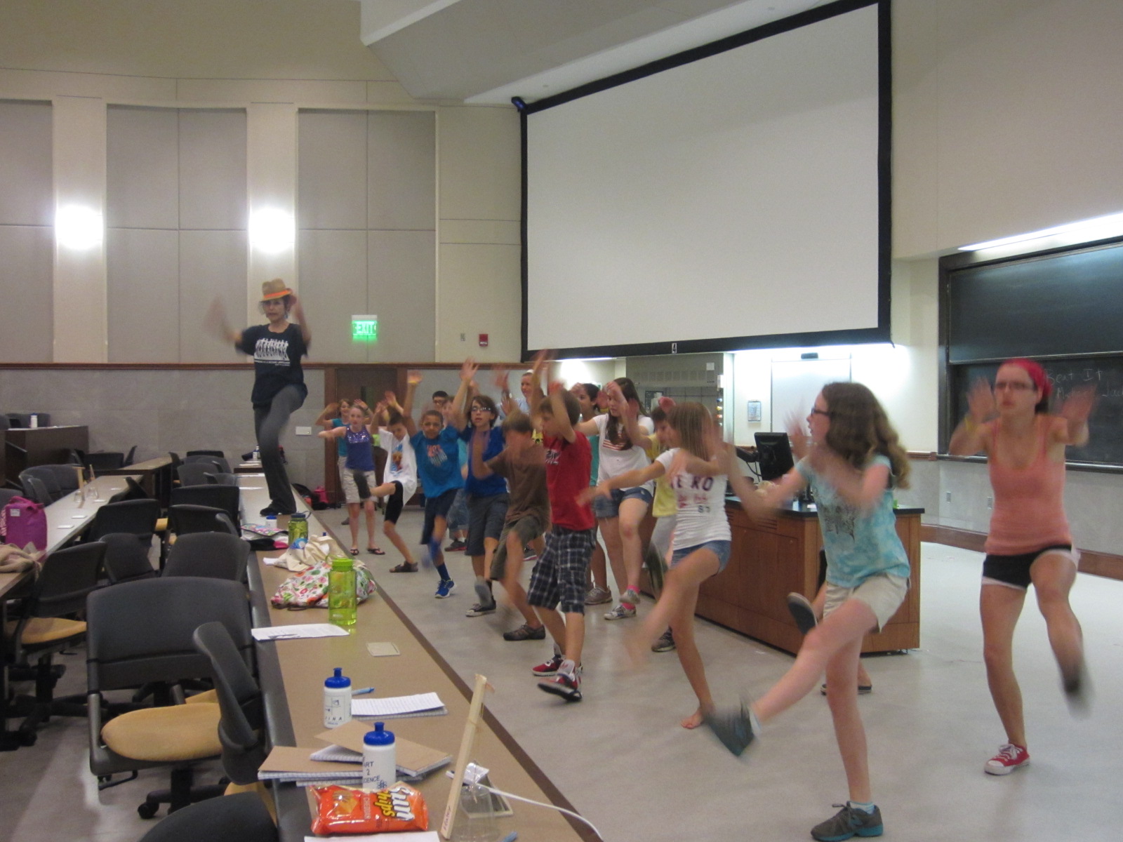 sixth graders learning Beat It choreography